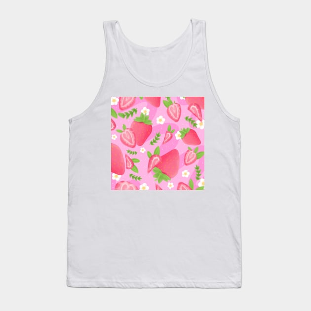 strawberries and flowers pattern Tank Top by casserolestan